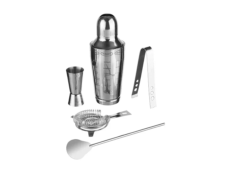 Coffret à Cocktails 5 pièces "Acier" 18cm Argent