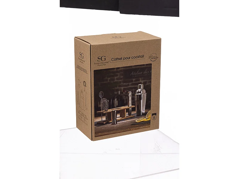 Coffret Cocktail 6 Pièces "Victor" 25cm Naturel