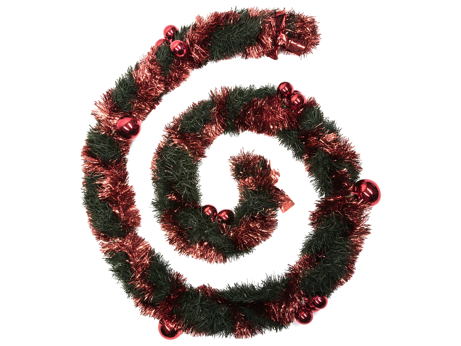 Guirlande de Noël "Boules Rouges" 270cm Vert