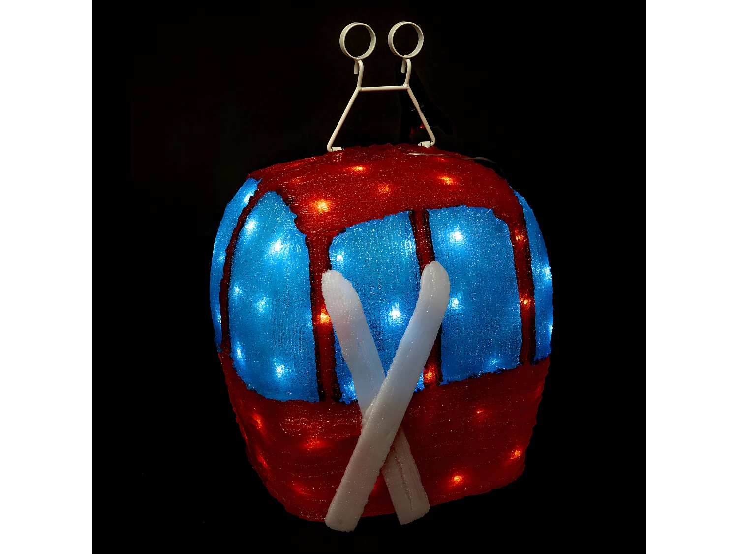 Décoration Lumineuse "Cabine" 25cm Rouge & Bleu