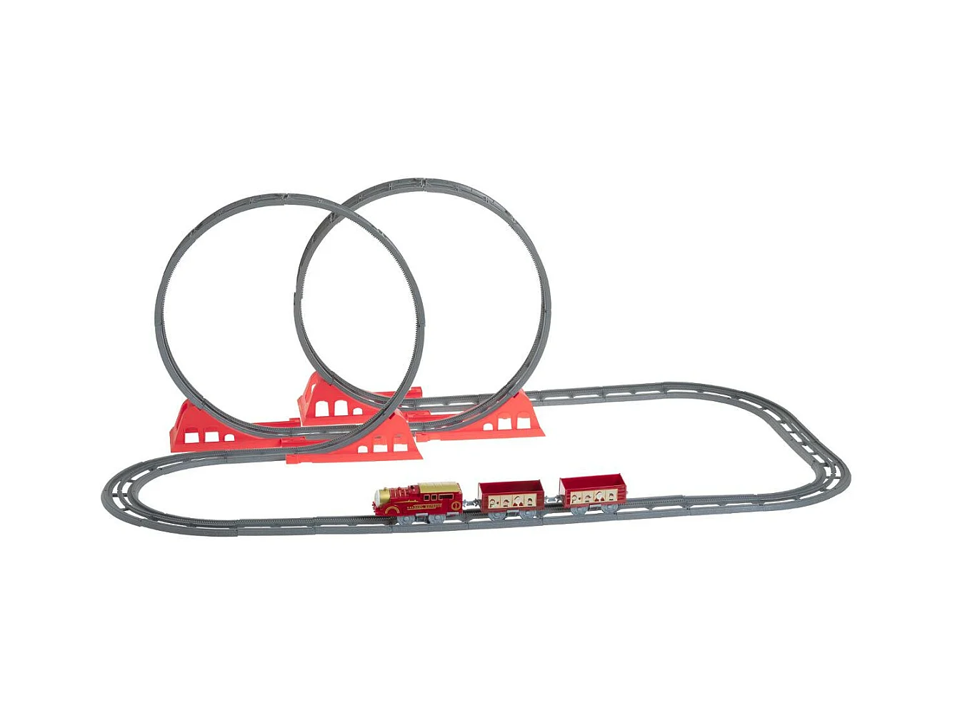 Train Musical Électrique "Looping" 38cm Gris & Rouge