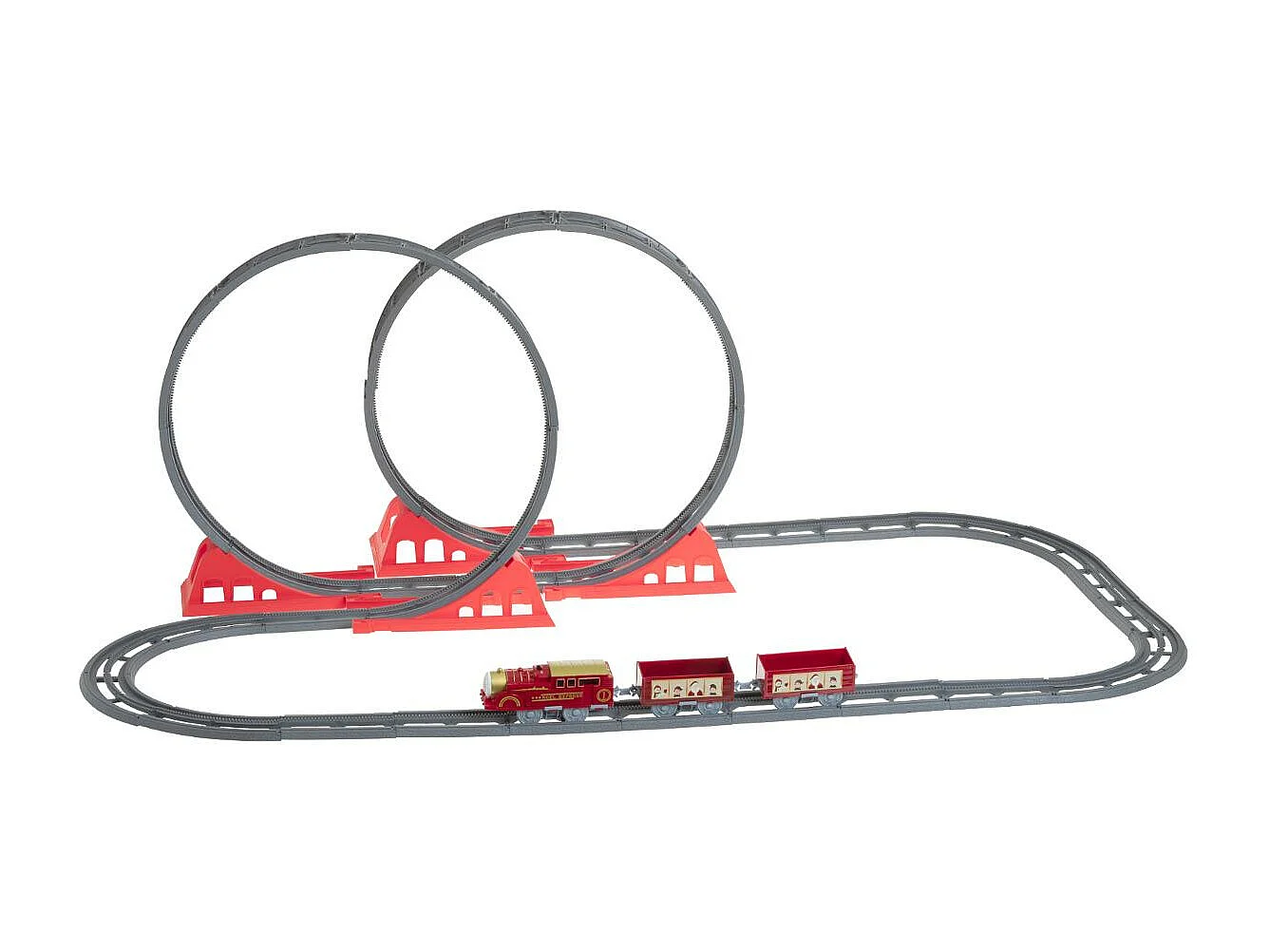Train Musical Électrique "Looping" 38cm Gris & Rouge