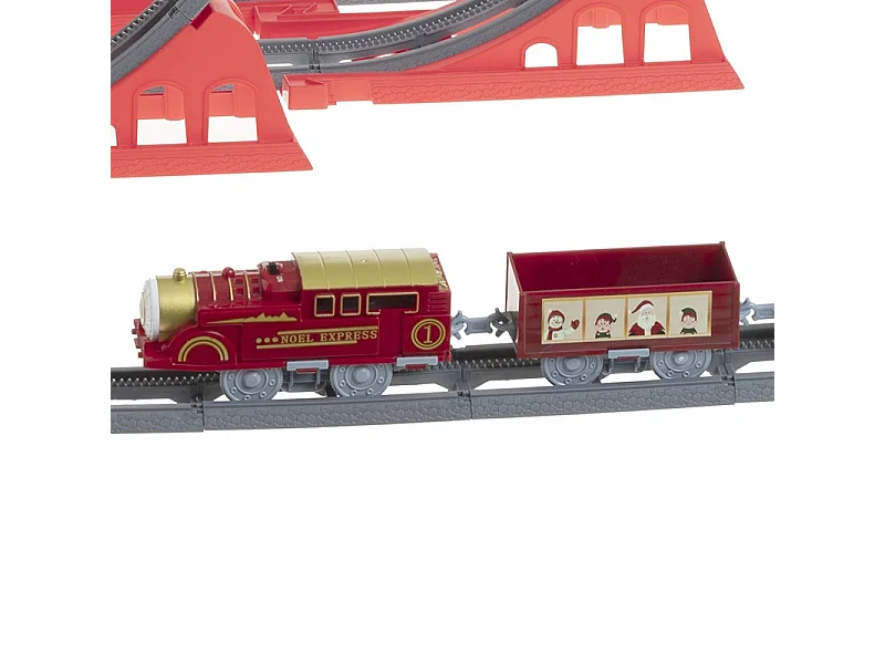 Train Musical Électrique "Looping" 38cm Gris & Rouge