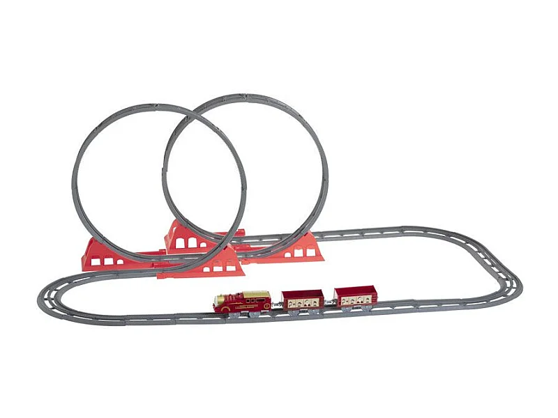 Train Musical Électrique "Looping" 38cm Gris & Rouge