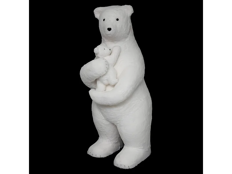 Ours avec Bébé Déco "Manteau" 150cm Blanc