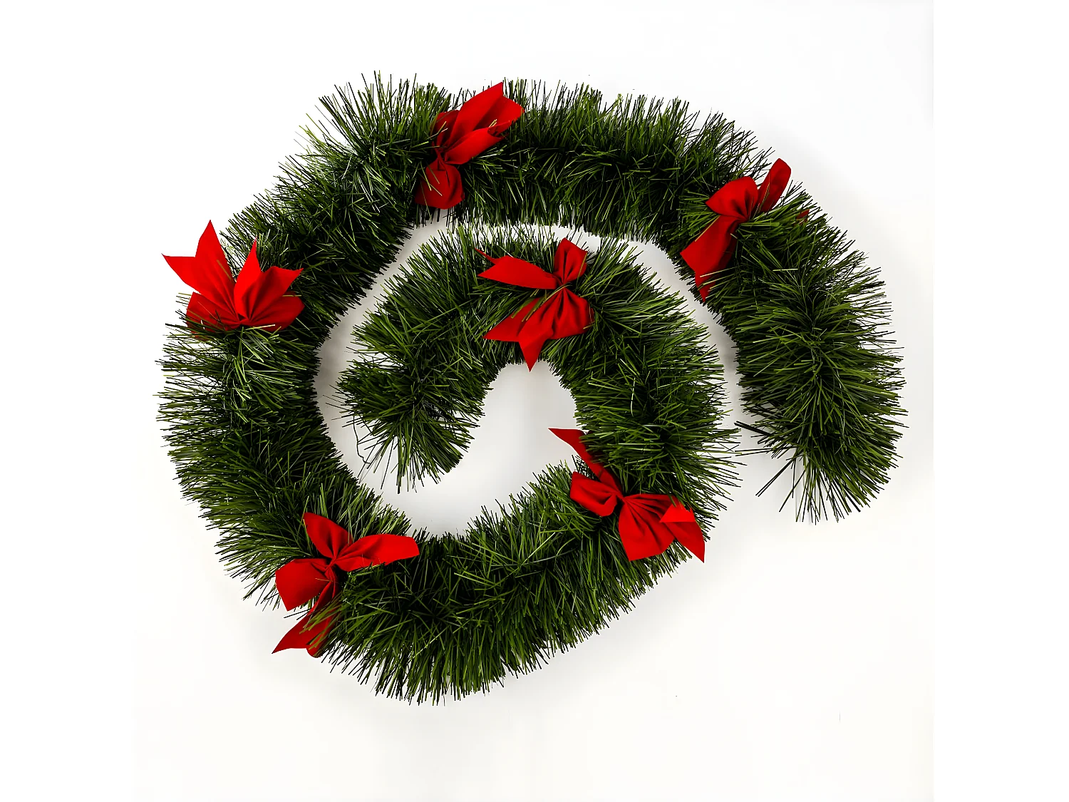 Guirlande de Noël "Nœud" 270cm Vert & Rouge