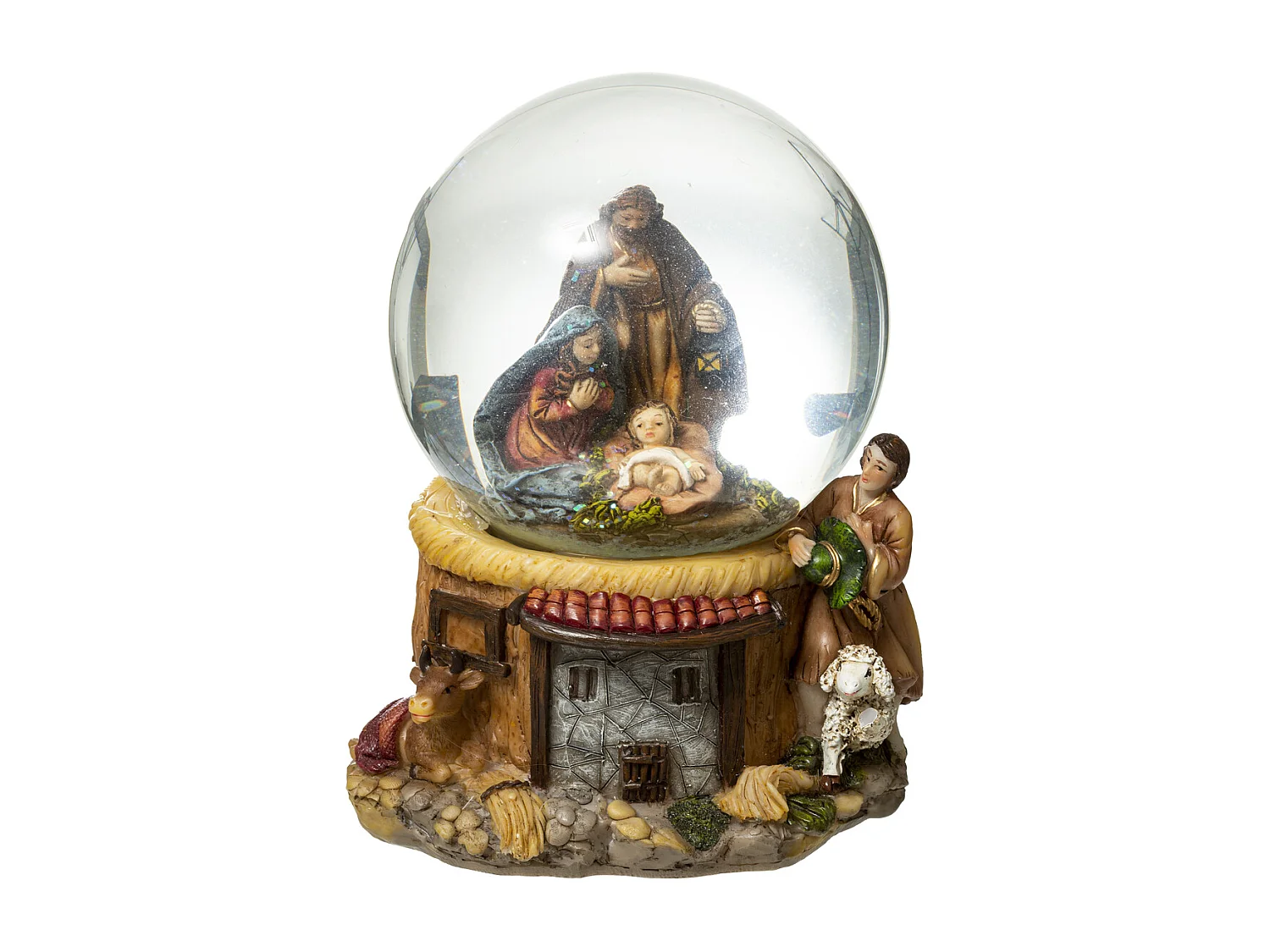 Décoration Crèche "Boule à Neige" 18cm Multicolore