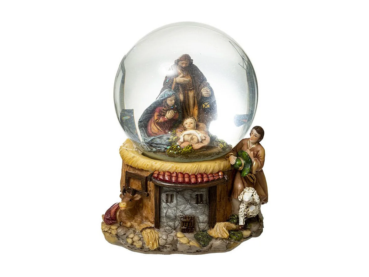 Décoration Crèche "Boule à Neige" 18cm Multicolore