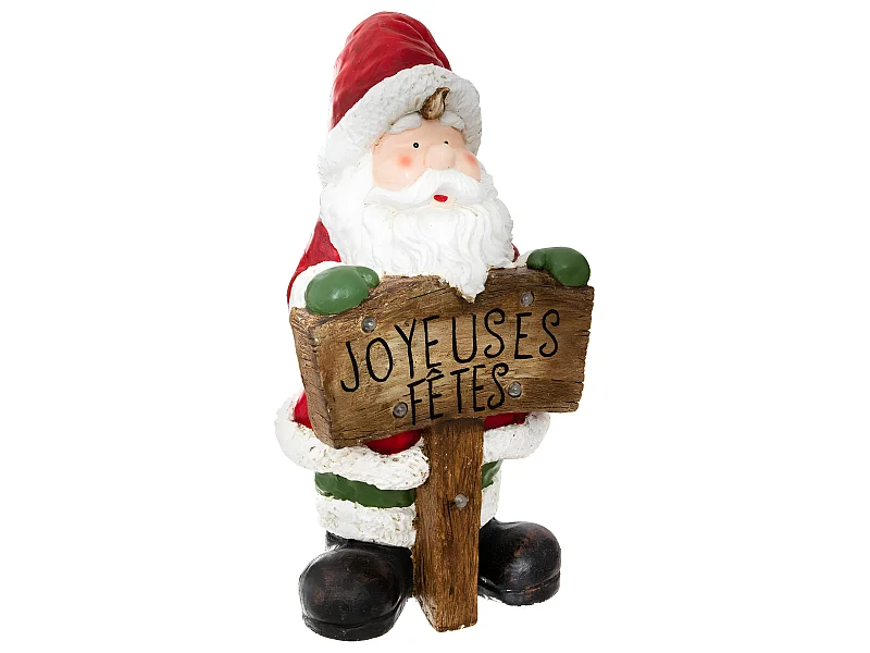 Décoration Lumineuse "Père Noël Pancarte" 70cm Multicolore