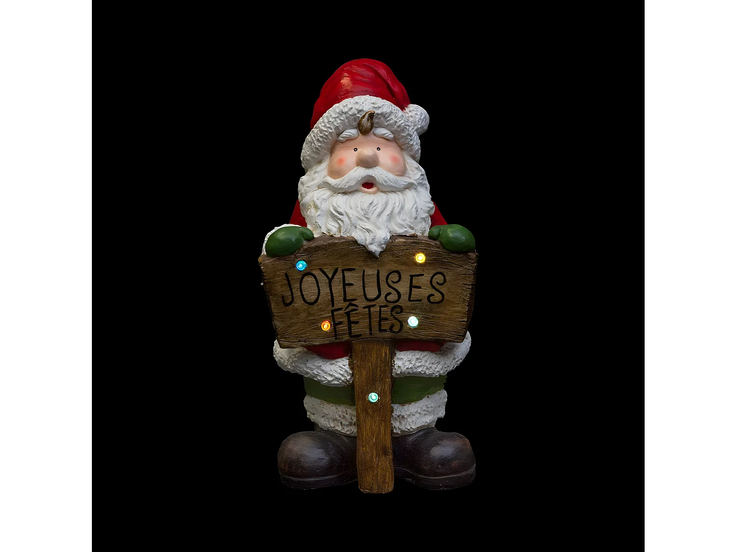 Décoration Lumineuse "Père Noël Pancarte" 70cm Multicolore