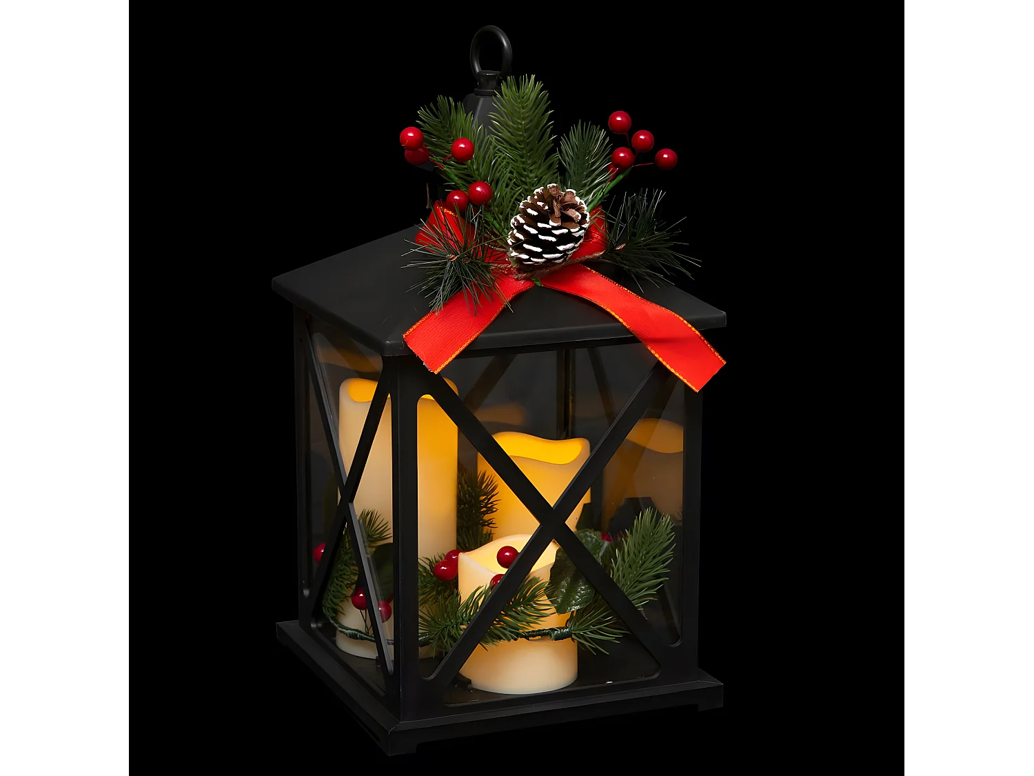 Décoration Lumineuse "Lanterne" 36cm Noir