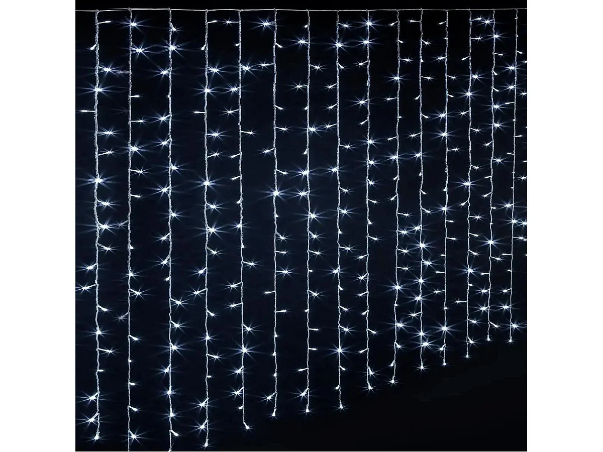 Rideau Lumineux Led "10 Tombées" 140cm Blanc Froid