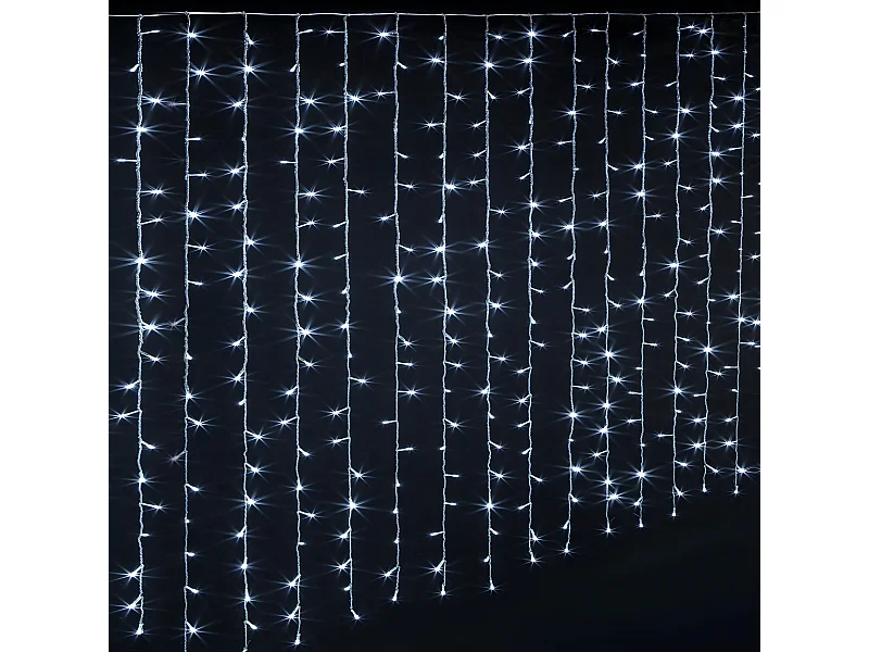 Rideau Lumineux Led "10 Tombées" 140cm Blanc Froid