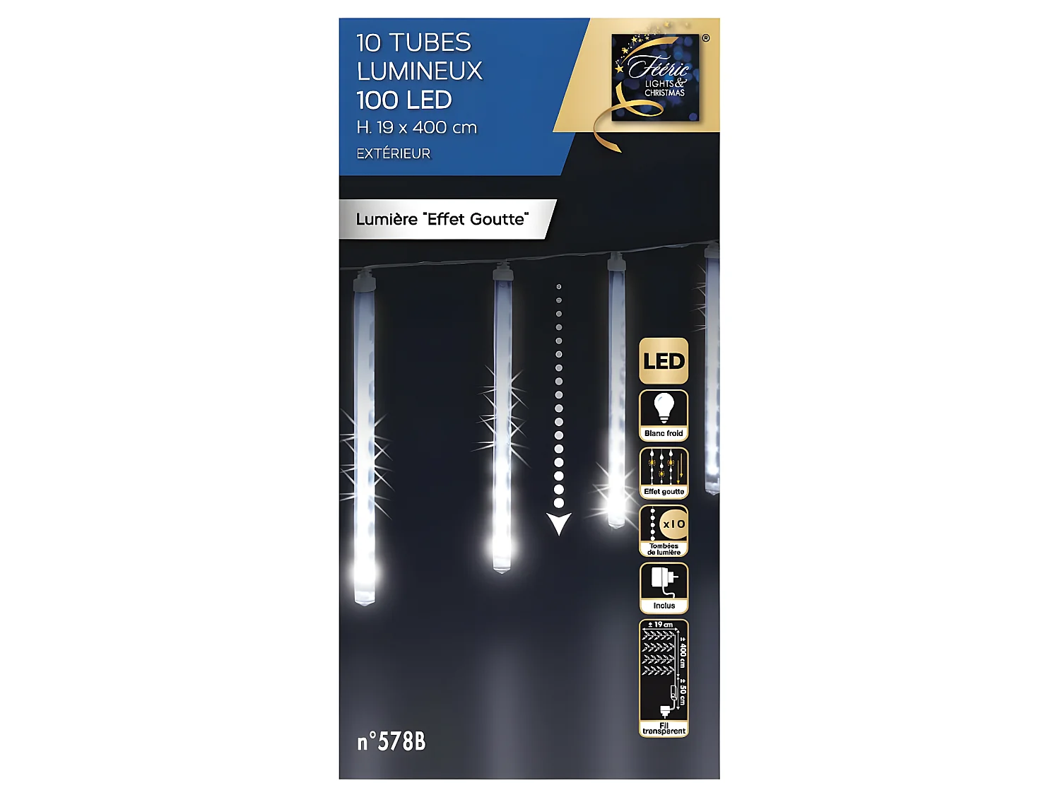 Décoration Lumineuse "Tubes Lumineux" 360cm Blanc