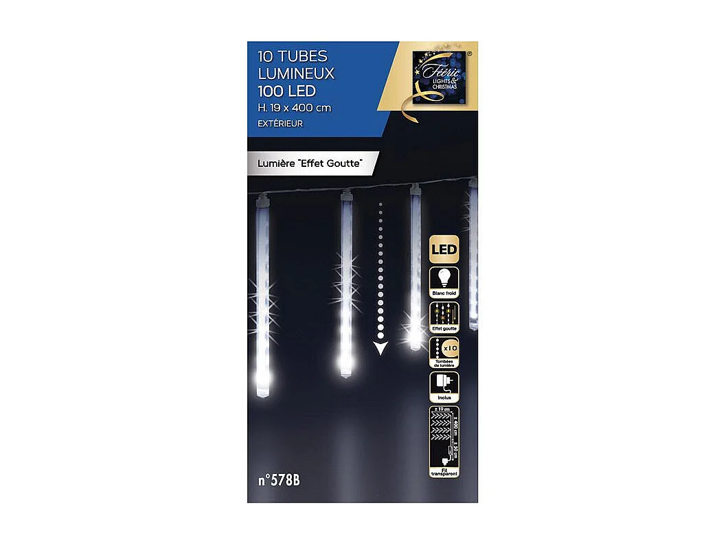 Décoration Lumineuse "Tubes Lumineux" 360cm Blanc