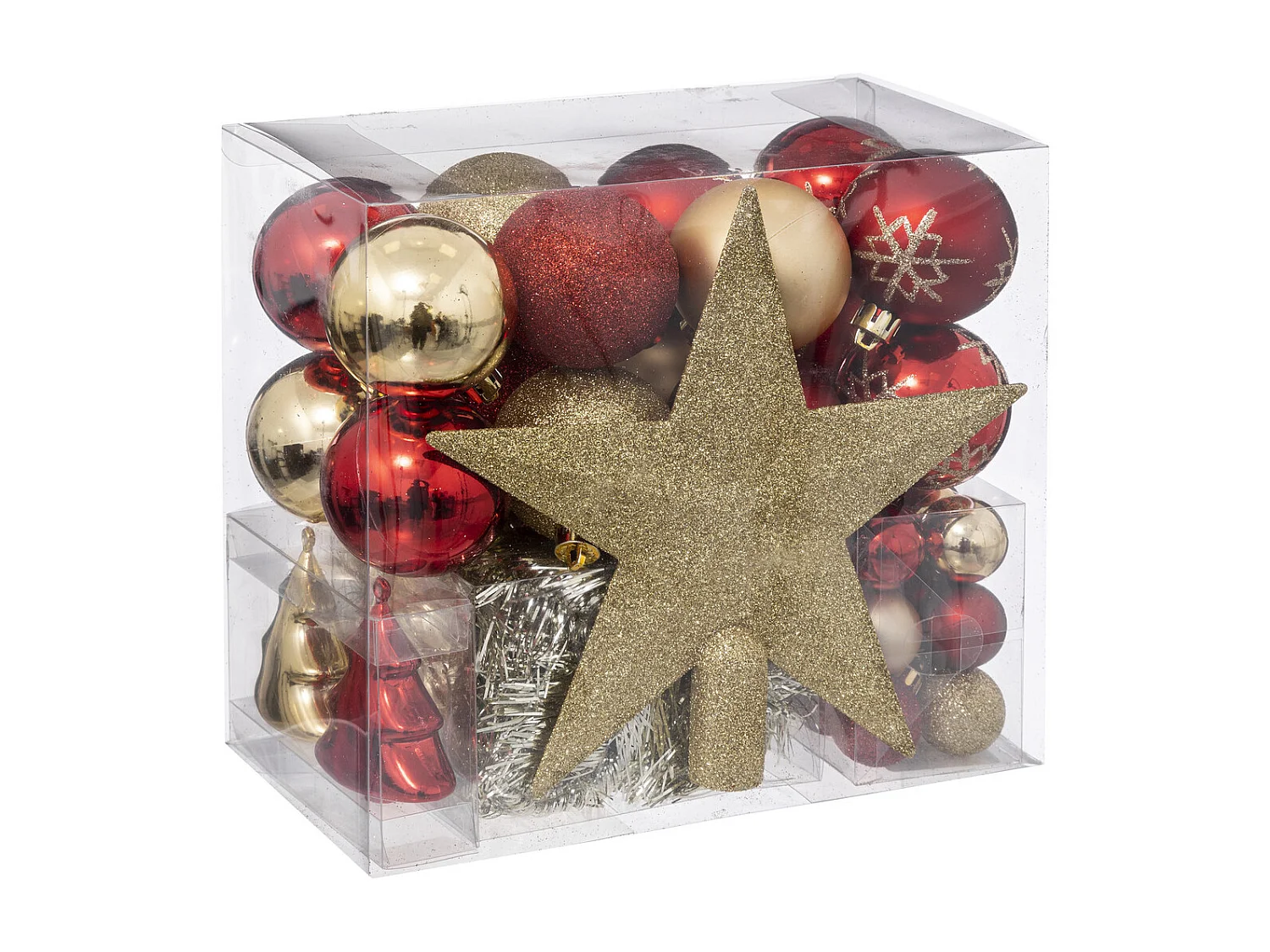 Kit 44 Pièces Déco de Noël "Soir" 24cm Rouge & Or