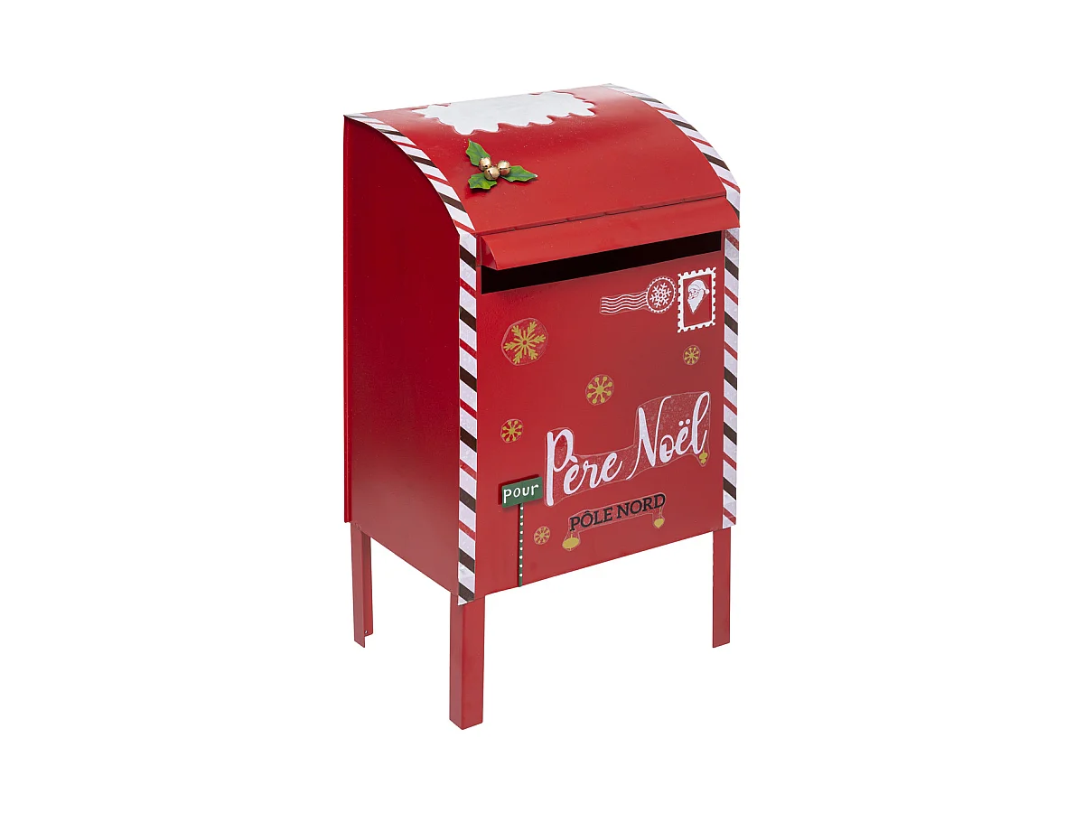 Boîte à Lettres Déco "Soir de Noël" 80cm Rouge