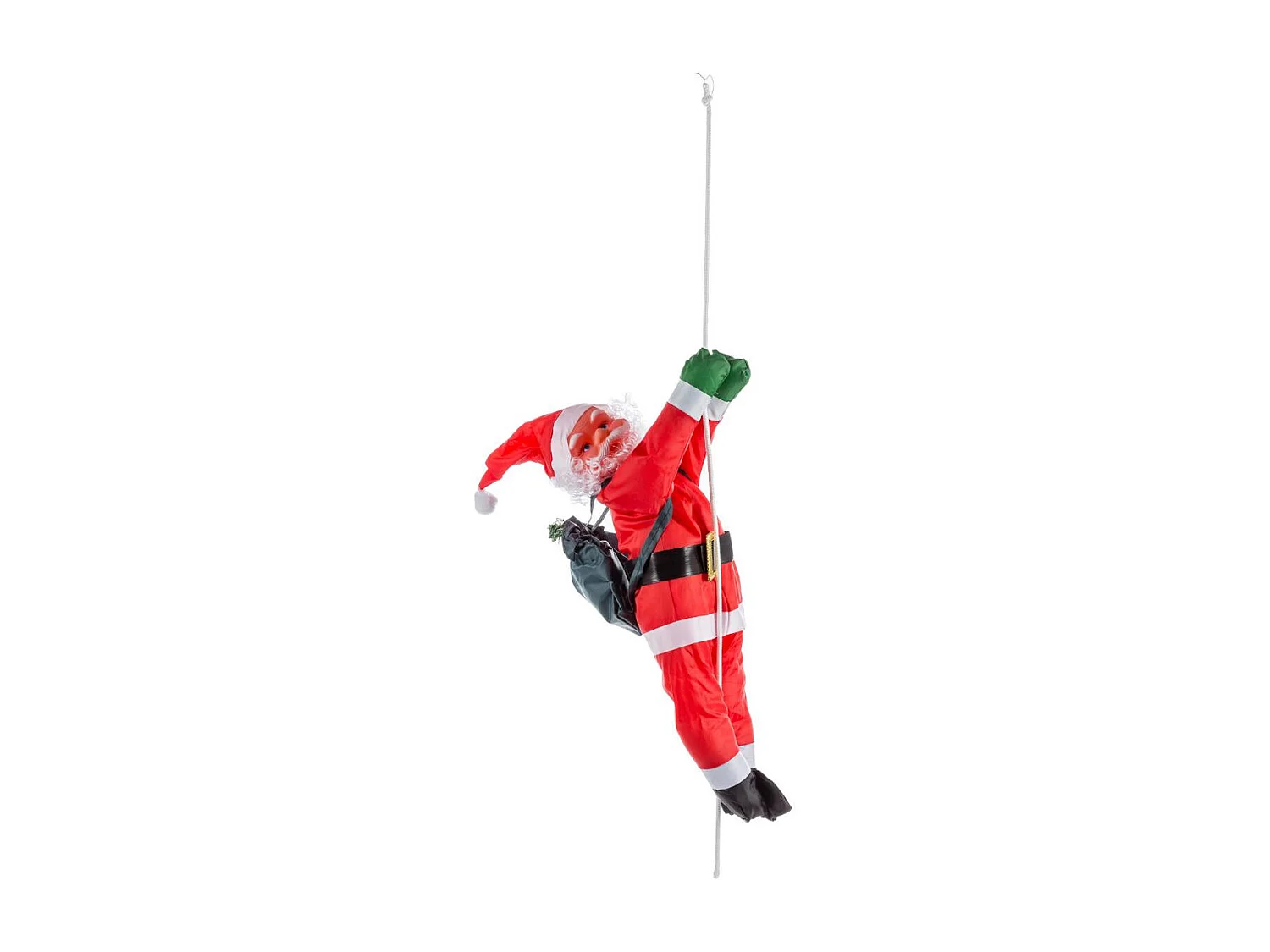 Décoration Murale "Père Noël Grimpeur" 60cm Rouge