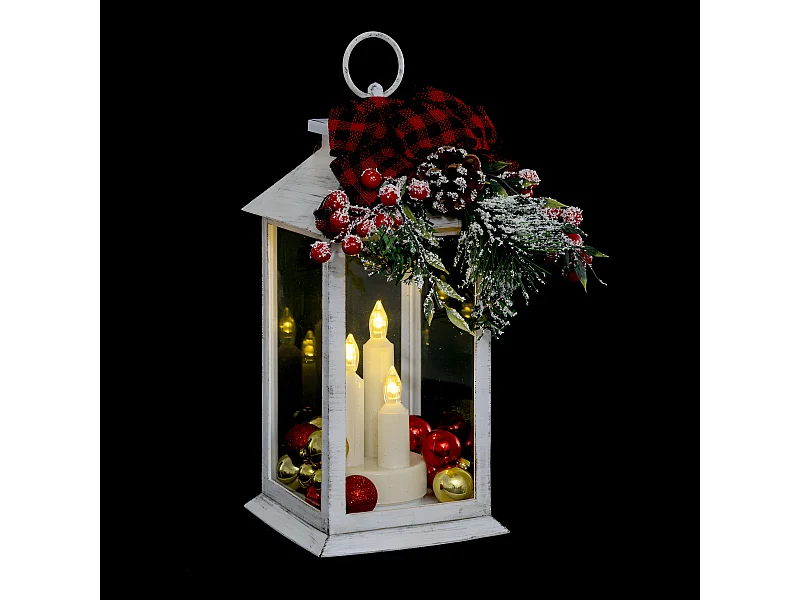 Décoration Lumineuse Led "Lanterne" 29cm Blanc