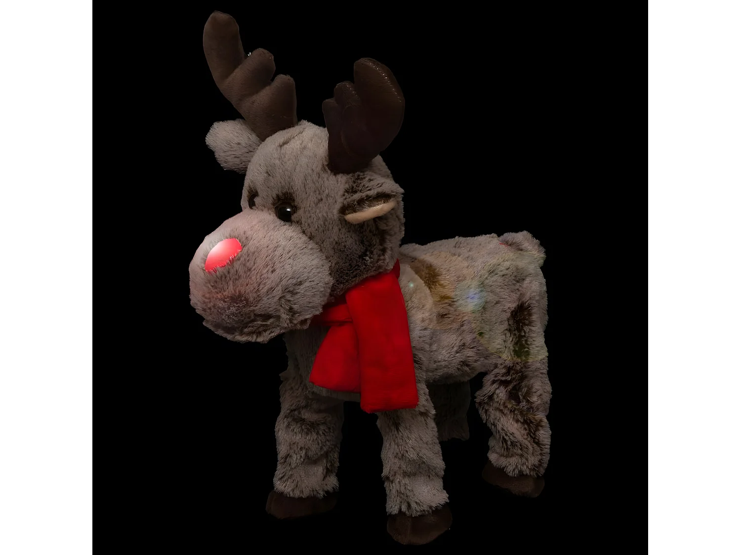 Renne Animé & Musical "Lumineux" 40cm Marron