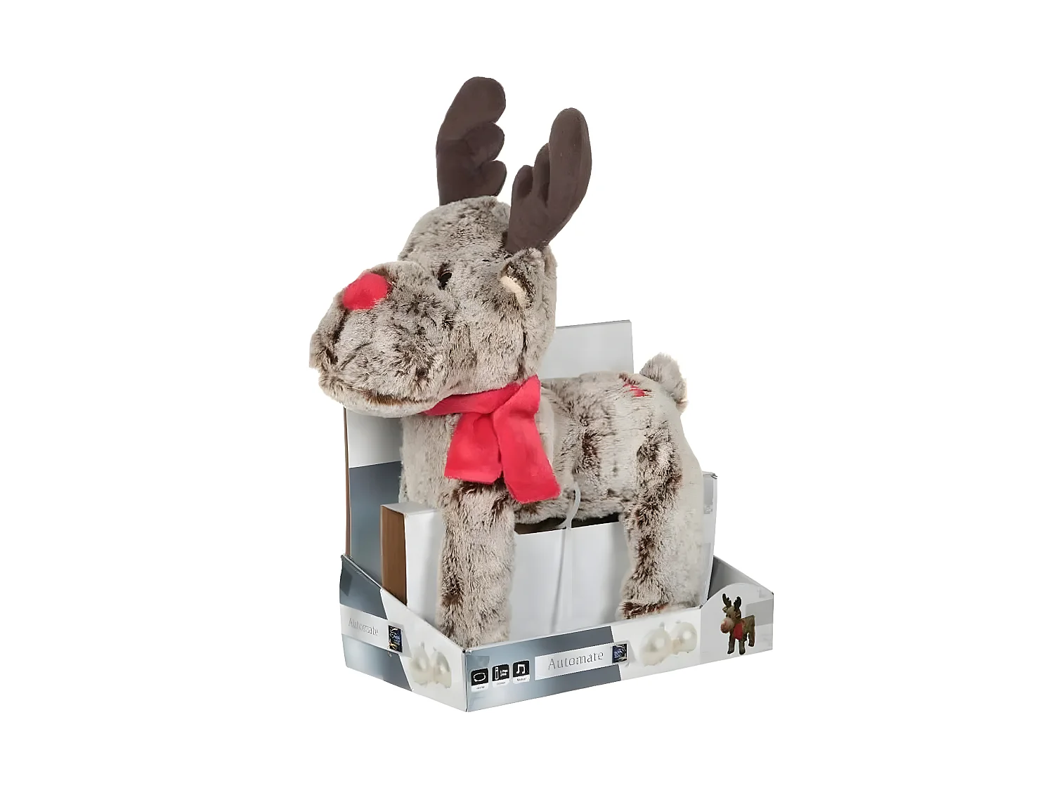 Renne Animé & Musical "Lumineux" 40cm Marron