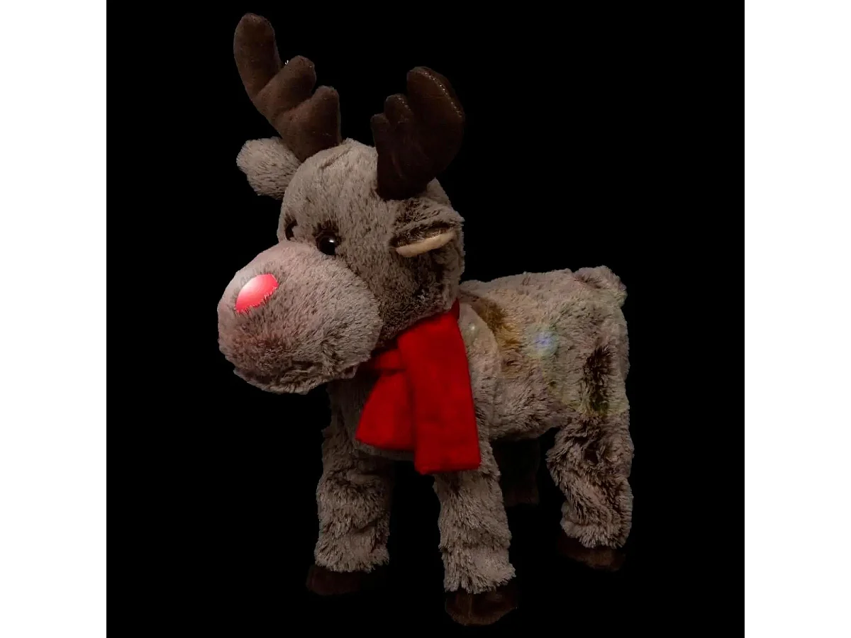 Renne Animé & Musical "Lumineux" 40cm Marron
