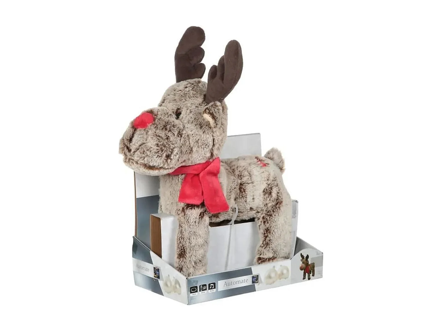 Renne Animé & Musical "Lumineux" 40cm Marron