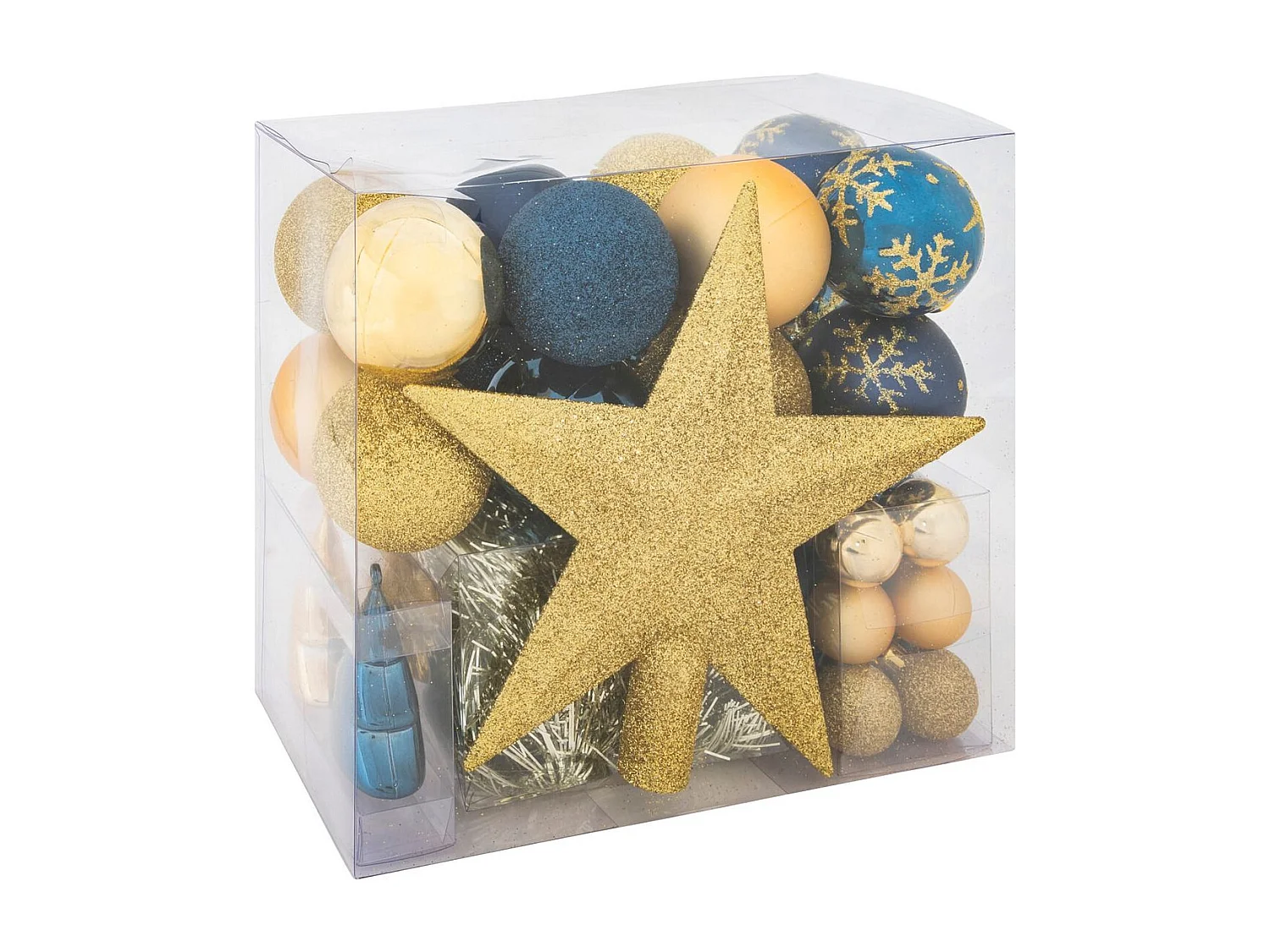 Kit 44 Pièces Déco de Noël "Colorama" 24cm Bleu & Or