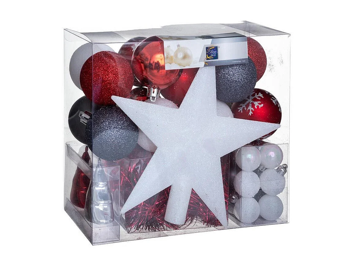 Estuche de decoraciones para árbol, 44 piezas