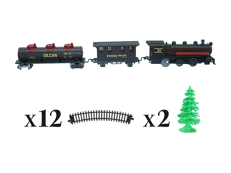 Train de Noël Électrique "17 Pièces" 55cm Gris