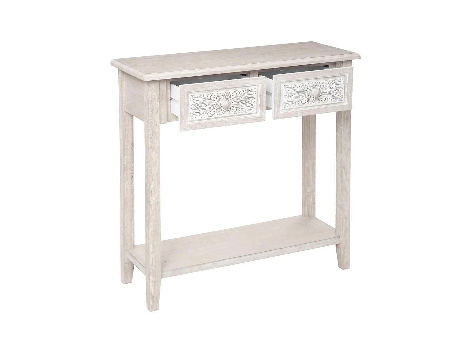 Console Design 2 Tiroirs "Hina" 80cm Blanc