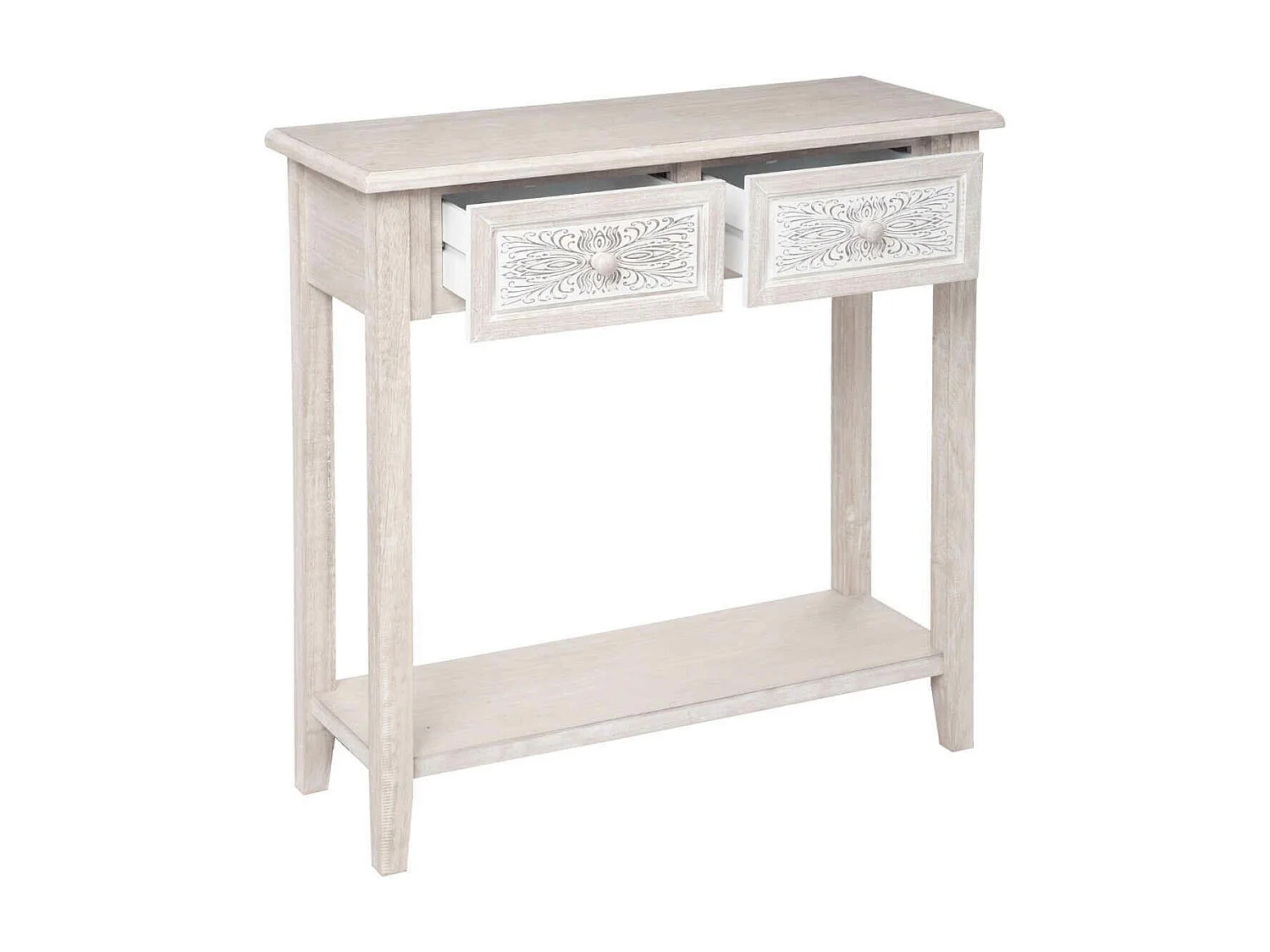 Console Design 2 Tiroirs "Hina" 80cm Blanc
