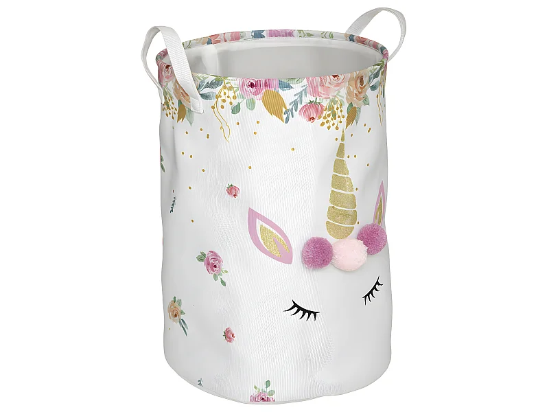 Panier de Rangement Enfant "Licorne" 50cm Blanc