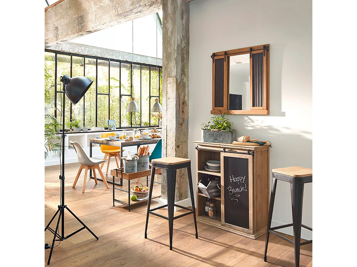 Porte Plantes en Métal "Home Edition" 36cm Gris