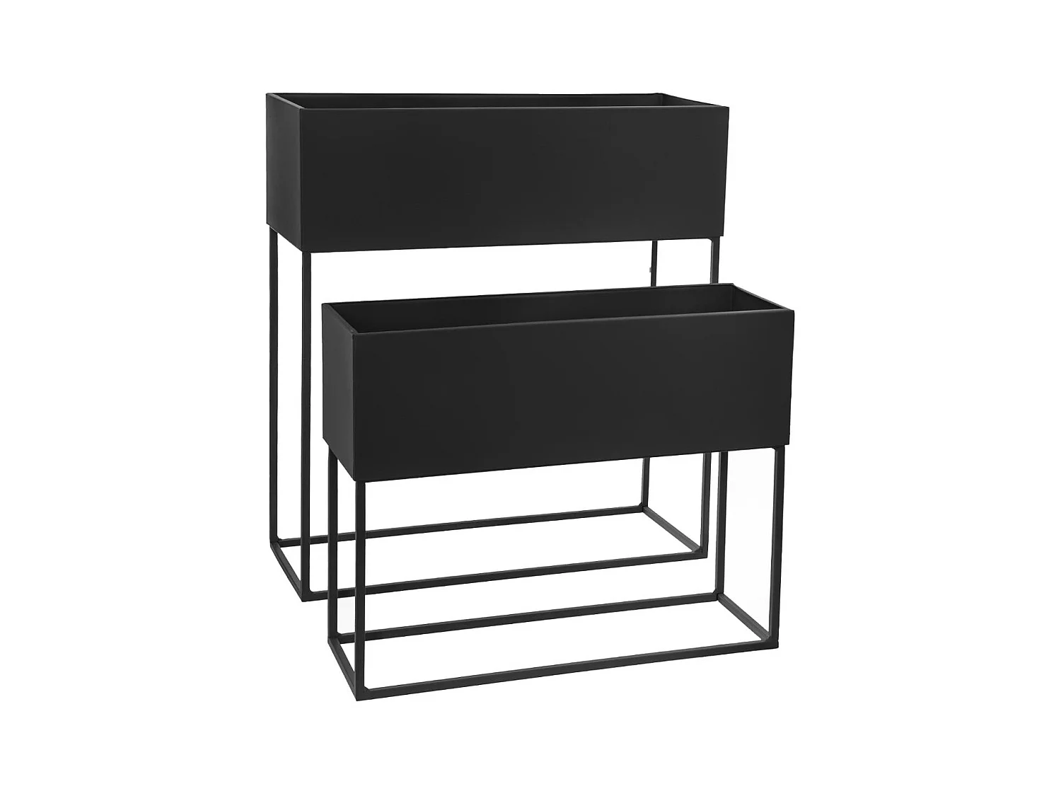 Lot de 2 Jardinières en Métal "Pieds" 50cm Noir