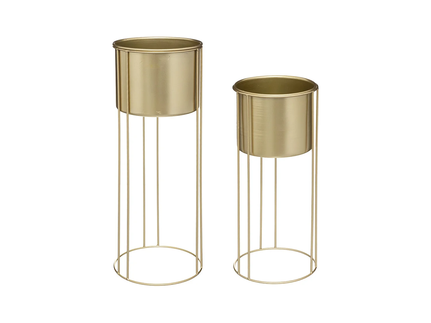 Lot de 2 Cache-Pots sur Pied "Artif" 58cm Or