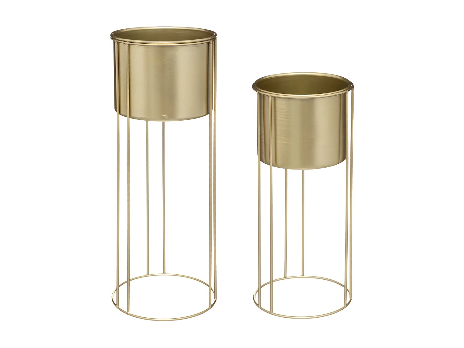 Lot de 2 Cache-Pots sur Pied "Artif" 58cm Or