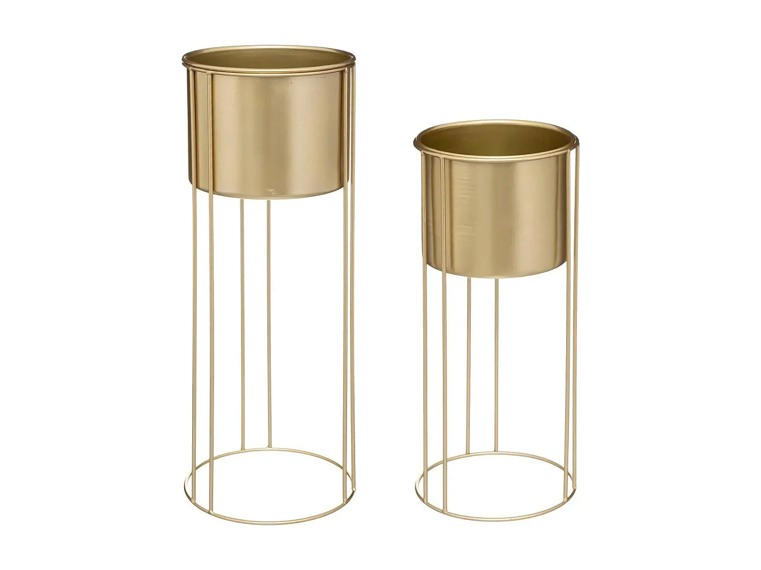 Lot de 2 Cache-Pots sur Pied "Artif" 58cm Or