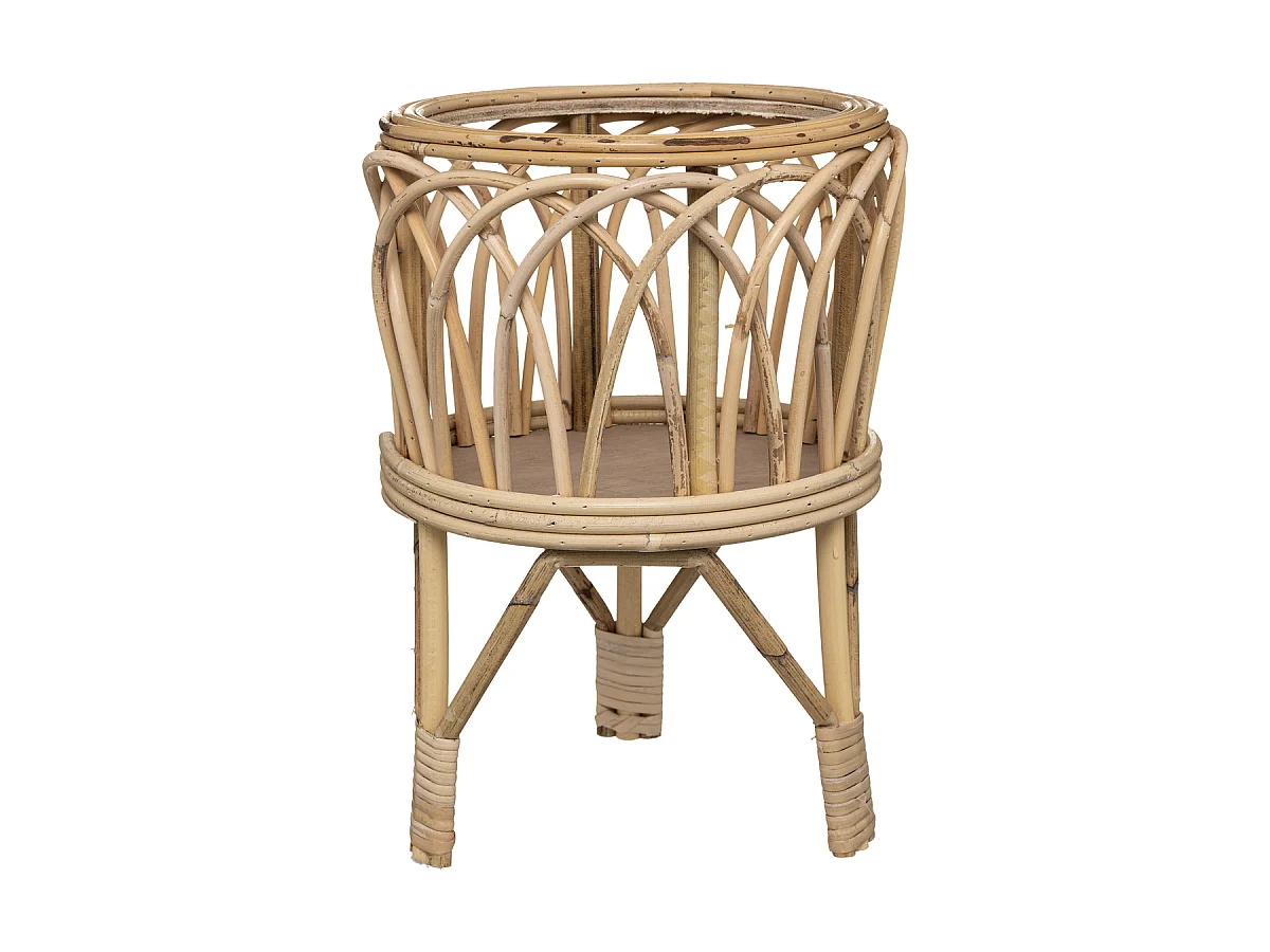 Cache-Pot sur Pied en Rotin "Carmen" 39cm Beige