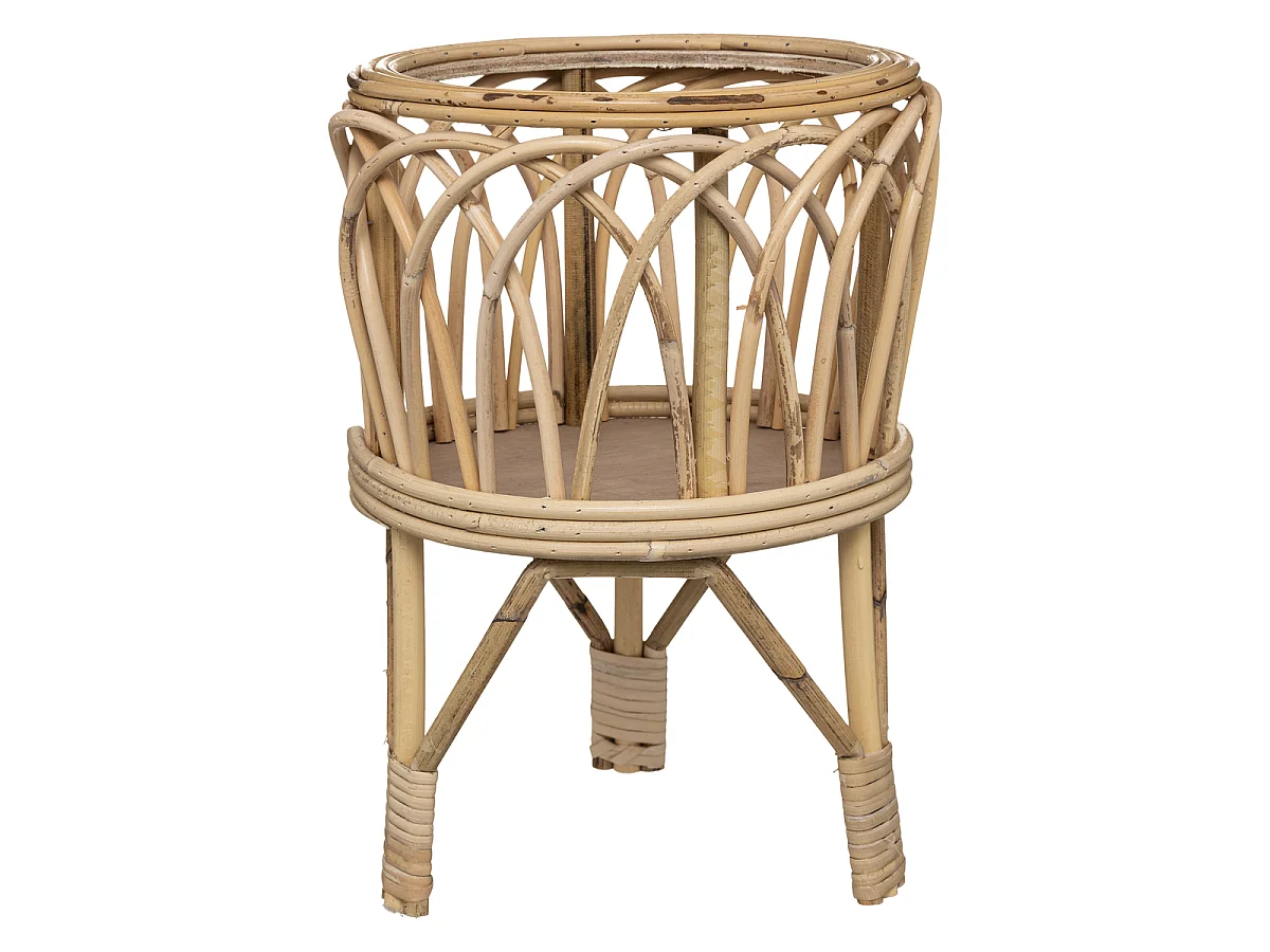 Cache-Pot sur Pied en Rotin "Carmen" 39cm Beige