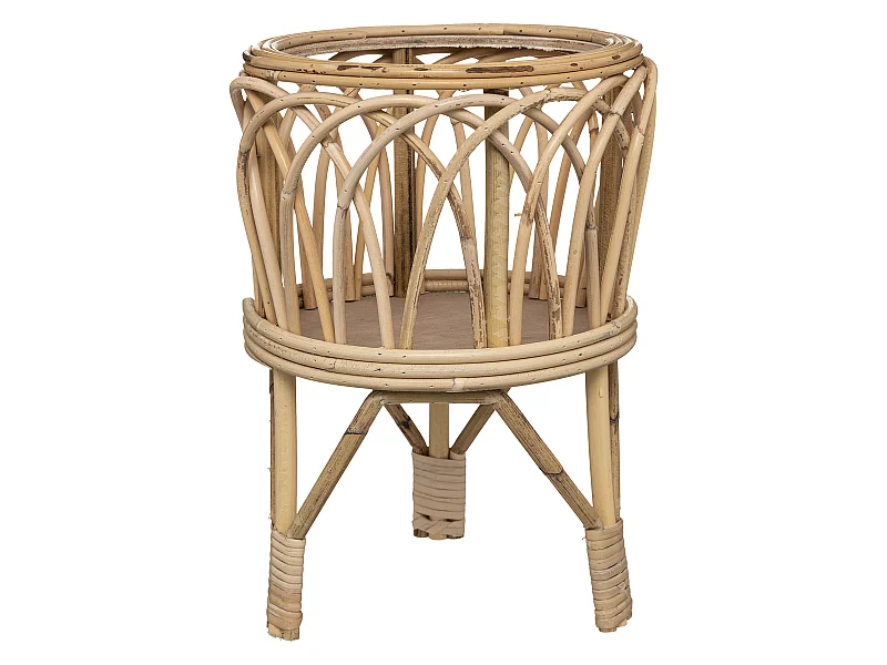 Cache-Pot sur Pied en Rotin "Carmen" 39cm Beige
