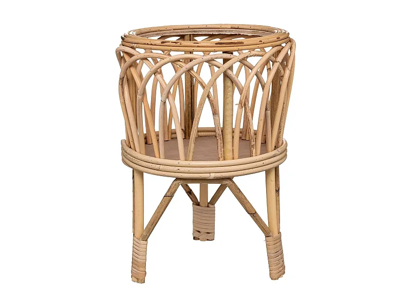 Cache-Pot sur Pied en Rotin "Carmen" 39cm Beige