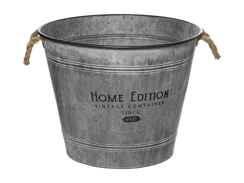 Cache-Pot en Fer Design "Zinc" 49cm Gris