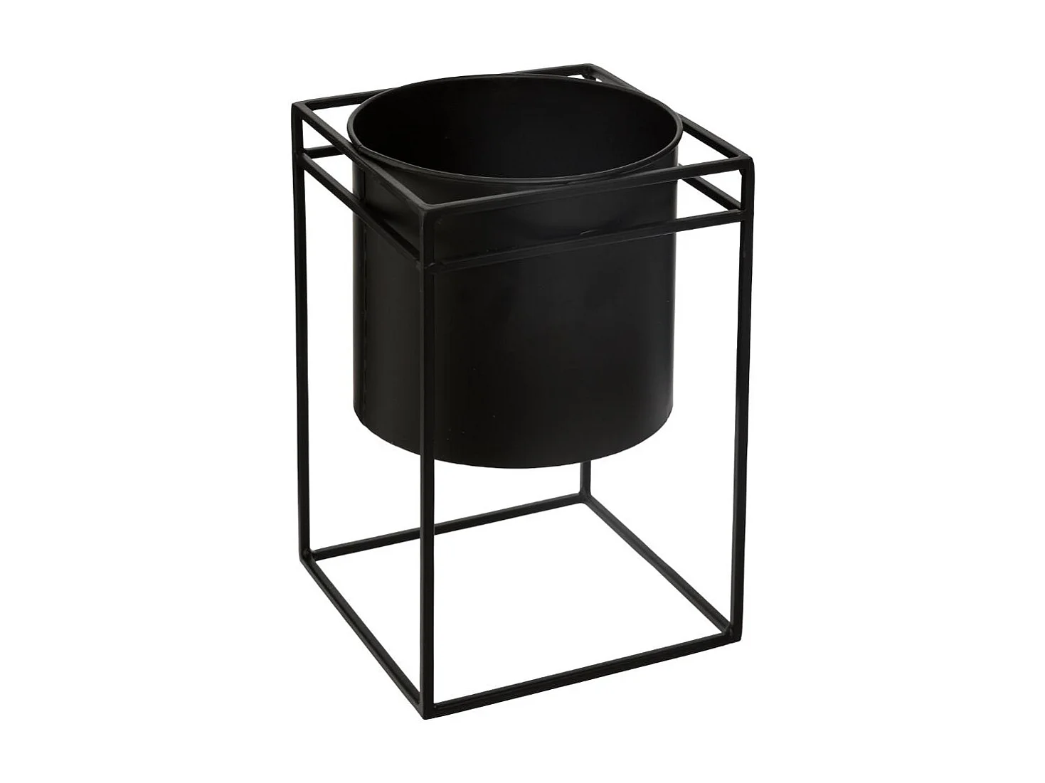 Lot de 2 Cache-Pots en Métal "Support" 40cm Noir