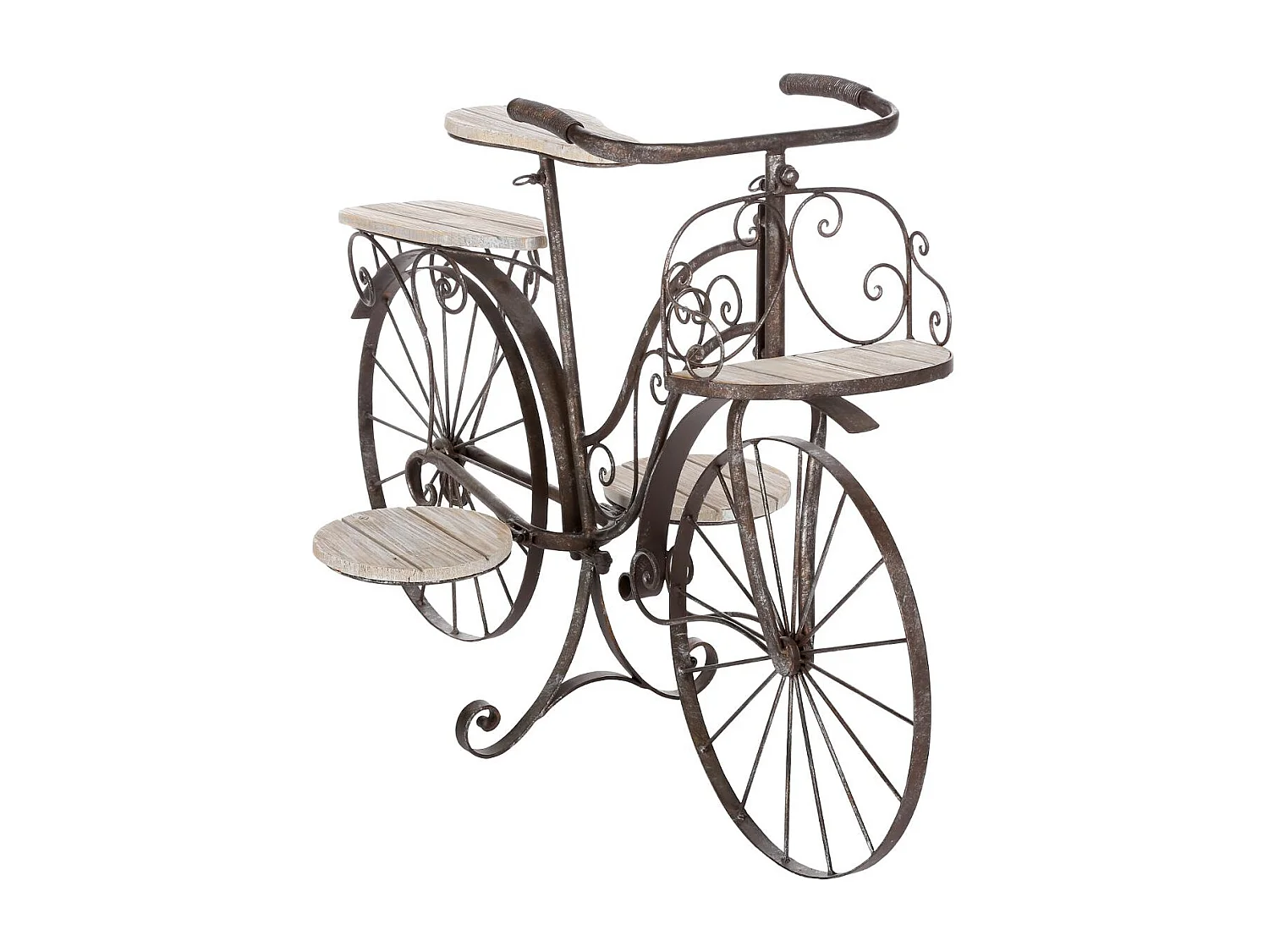 Porte-Plantes en Bois "Vélo" 97cm Chêne