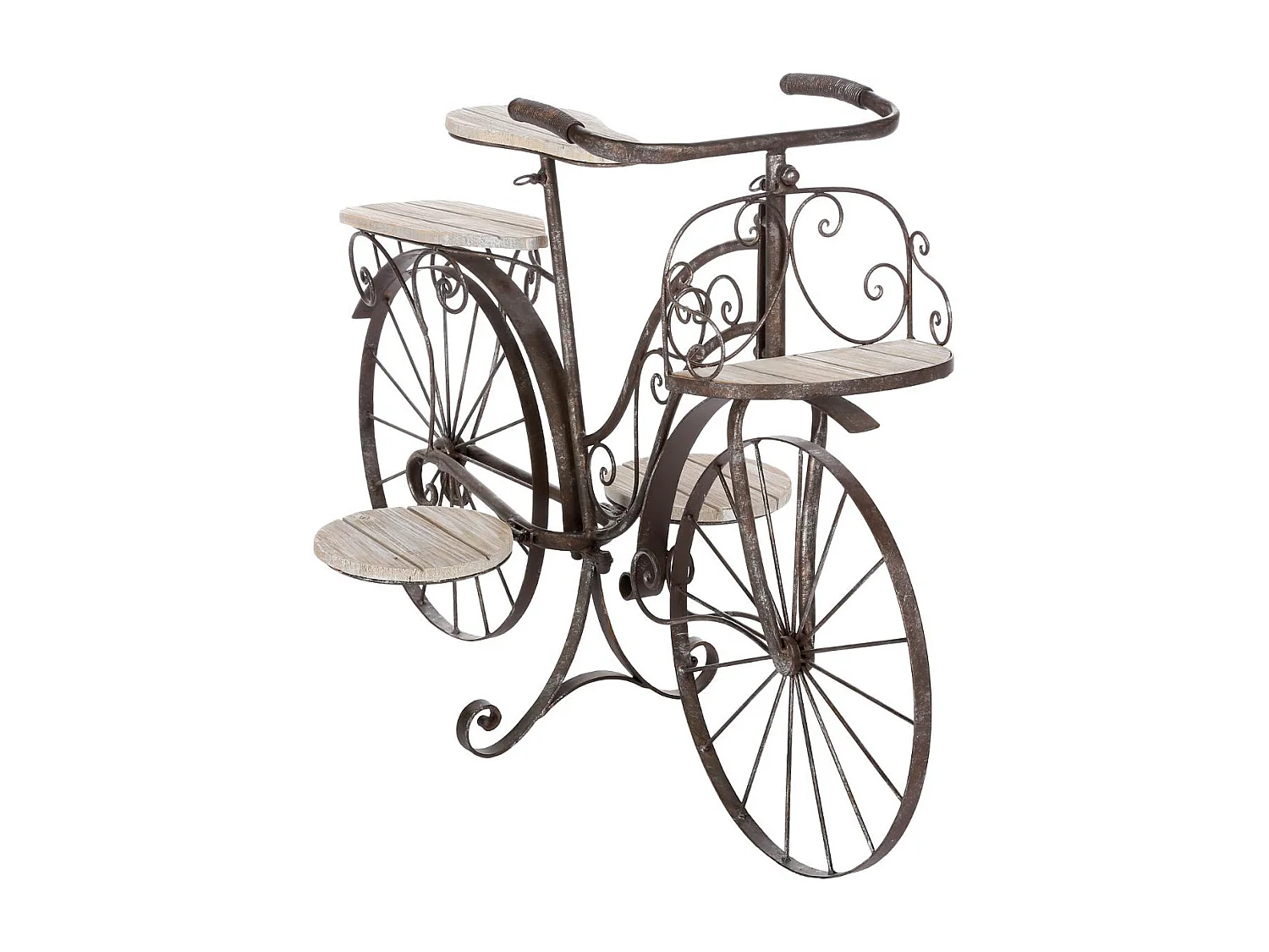 Porte-Plantes en Bois "Vélo" 97cm Chêne