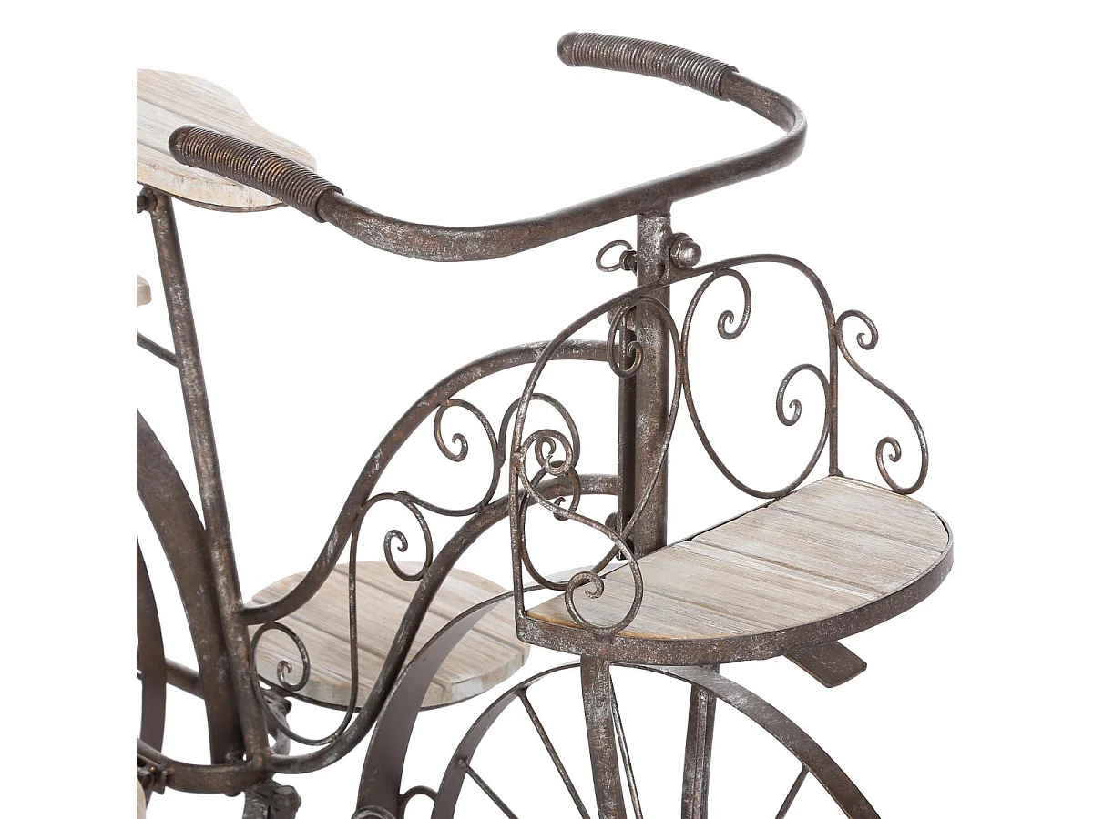 Porte-Plantes en Bois "Vélo" 97cm Chêne