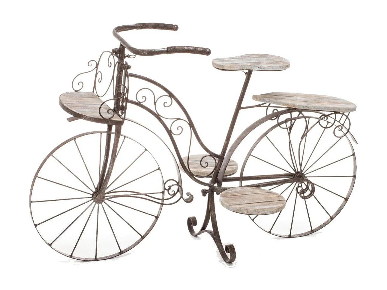 Porte-Plantes en Bois "Vélo" 97cm Chêne