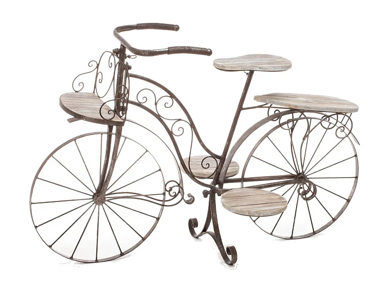 Porte-Plantes en Bois "Vélo" 97cm Chêne