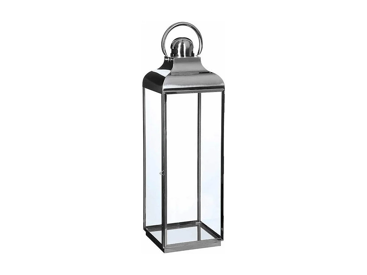 Lot de 3 Lanternes Exterieur "Macerata" 73cm Inox & Verre